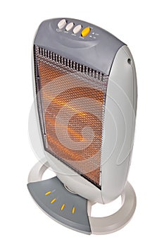 Halogen heater isolated on white