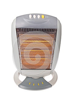 Halogen heater isolated on white