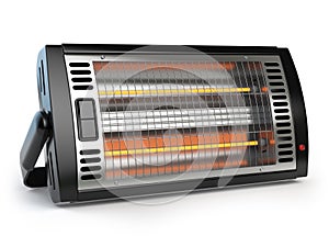 Halogen or infrared heater on white background.