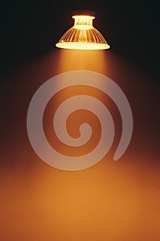 Halogen lamp with reflector, spotlight in a fog
