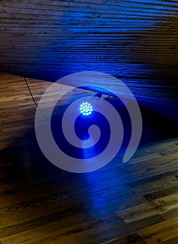 halogen led lighting technology. a column and a ceiling made of a textured