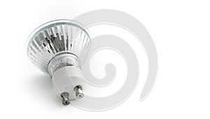 Halogen light bulb isolated on white background