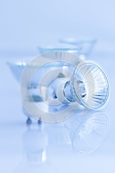 Halogen light bulb on a white background