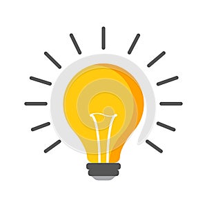 Halogen lightbulb icon. Light bulb sign. Electricity and idea symbol. Icon on white background. Flat vector illustration.