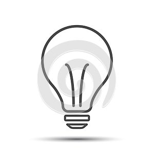 Halogen lightbulb icon. Light bulb sign. Electricity and idea symbol. Thin line icon on white background. Flat vector