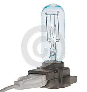 Halogen projector bulb front view.