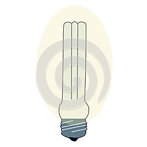 Halogen Turned on Light bulb vector icon. Color vector icon isolated on white background halogen bulb. Flat cartoon illustration,