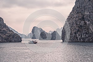 Halong bay at sunrise in Vietnam