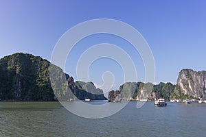 Halong Bay A UNESCO World Heritage Site in Vietnams Quang Ninh Province, a popular tourist destination. photo