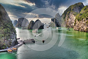 Halong Bay, Vietnam: View ftom Bo Hon Island.