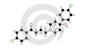 haloperidol molecule, structural chemical formula, ball-and-stick model, isolated image typical antipsychotic medication