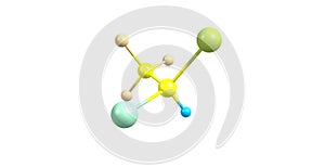 Halothane molecular structure isolated on white