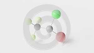 halothane molecule 3d, molecular structure, ball and stick model, structural chemical formula general anaesthetic