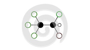 halothane molecule, structural chemical formula, ball-and-stick model, isolated image general anaesthetic