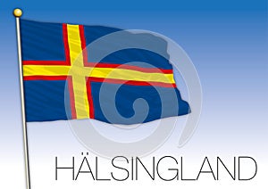 Halsingland regional flag, Sweden, vector illustration