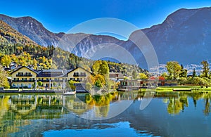 Halstatt , an alpine village on the lake