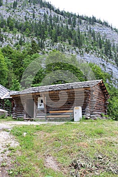 Halstatt Austrian alp village timber house