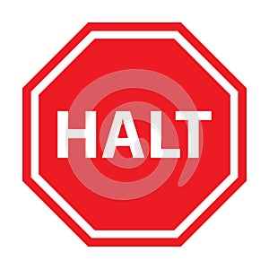 Halt traffic sign icon vector for graphic design, logo, website, social media, mobile app, UI illustration