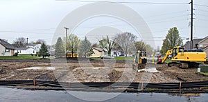 Halted Construction Site Due to Heavy Rains