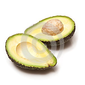 Halved avocado pear