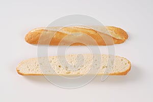 Halved french baguette