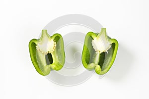 Halved green bell pepper