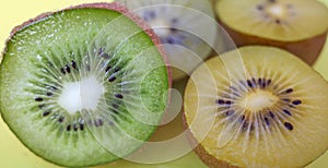 Halved kiwis