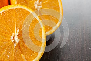 Halved oranges close-up