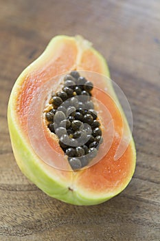 Halved papaya photo