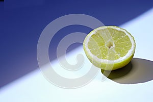 Halved ripe lemon