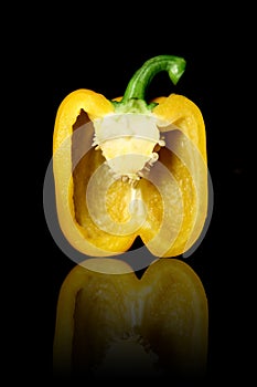 Halved yellow bell pepper