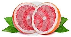 Halves of grapefruits isolated