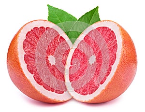 Halves of grapefruits isolated