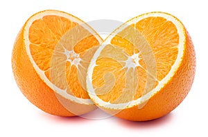 Halves of orange isolated