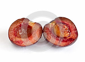 Halves of a picota cherry photo