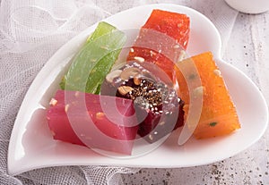 Halwa on wooden background