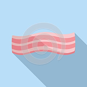 Ham bacon icon flat vector. Slice meat