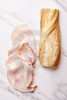 ham and baguette