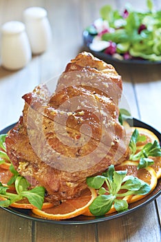 Ham baked in honey glaze