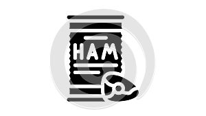 ham canned food glyph icon animation