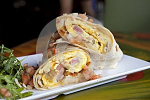 Ham and Cheese Breakfast Burrito