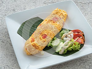 Ham cheese omelette for breakfast