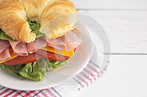 Ham and Cheese Sandwhich with Lettuce Cheese and Tomatoes