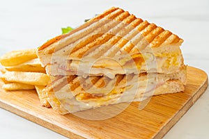 Ham cheese sandwich with egg