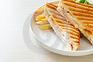 Ham cheese sandwich with egg