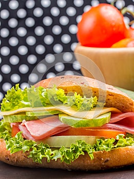 Ham Cheese Sandwich Indicates Bread Roll And Healthy