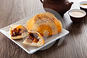 Ham chim peng. deep-fried chinese doughnut