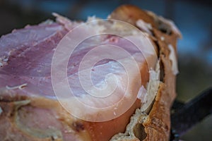Ham cooked in bread