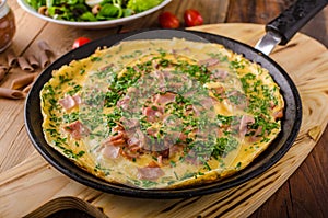 Ham and egg omelette