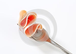 Ham on fork